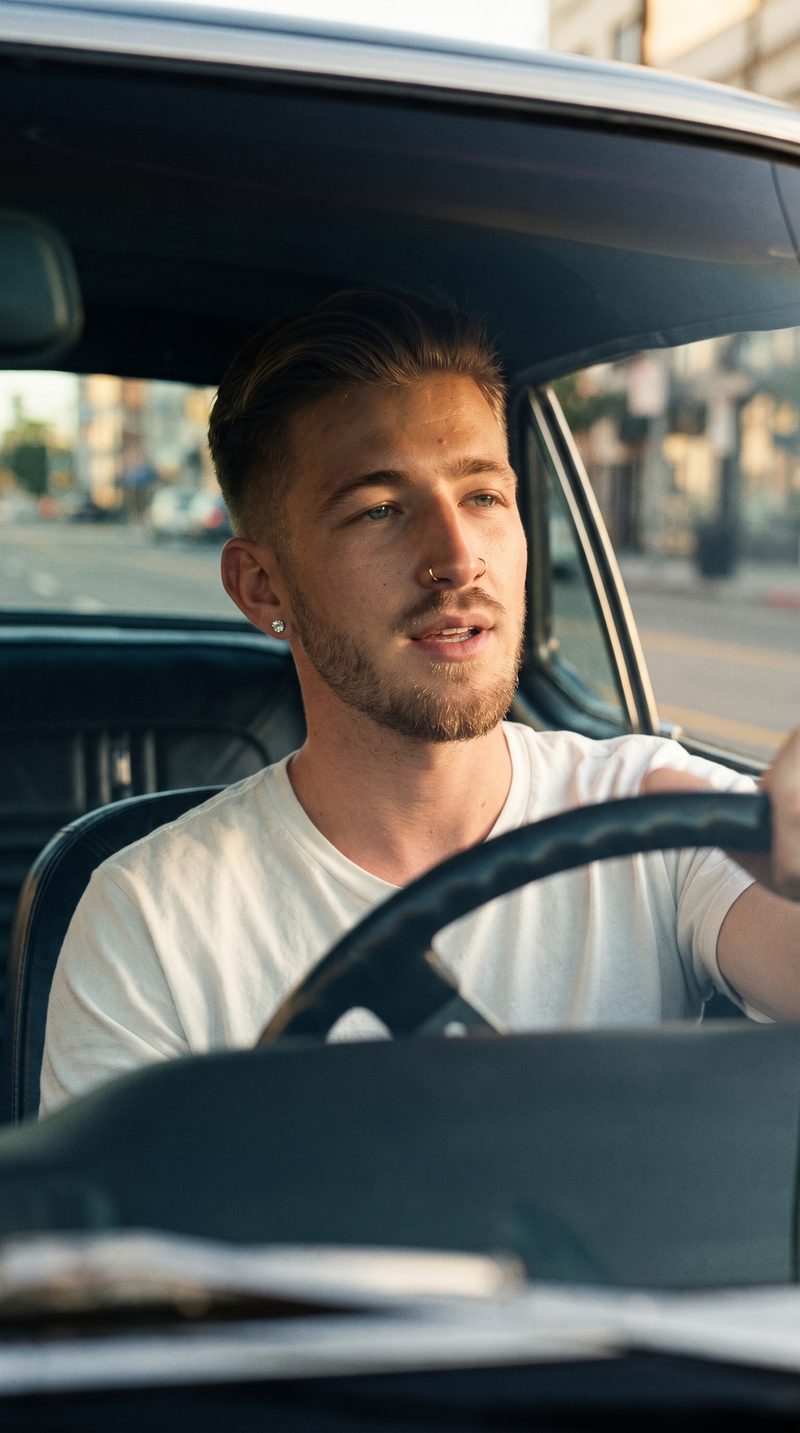 Brad Palmer behind the wheel